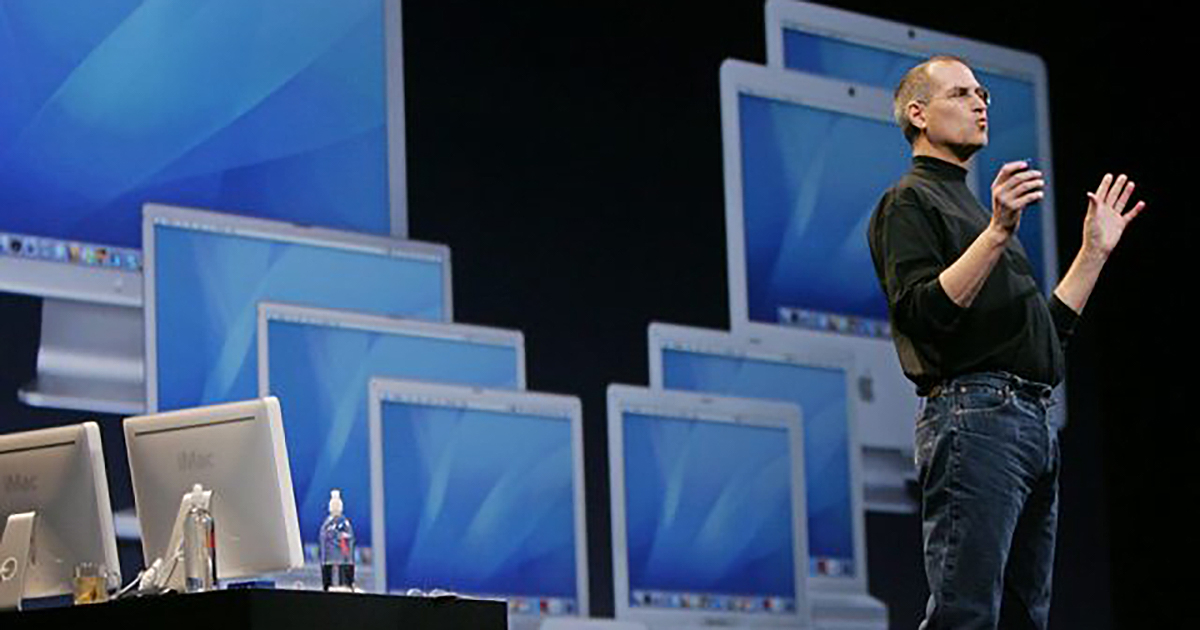 View photo of Steve Jobs presentation 